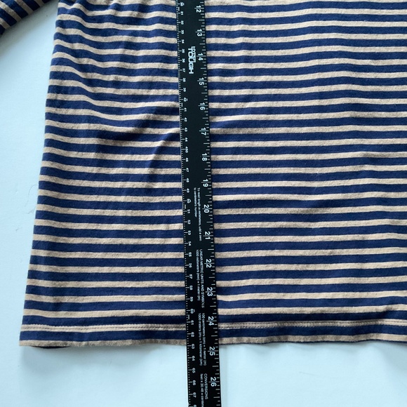 J.Crew Women’s Striped Tissue Turtleneck XL Tan/Blue Classic Everyday Chic Cozy - Picture 4 of 10